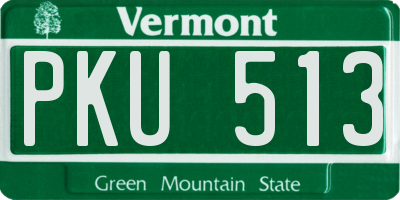 VT license plate PKU513