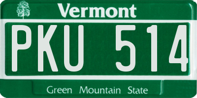 VT license plate PKU514