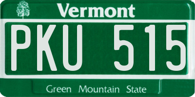 VT license plate PKU515