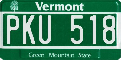 VT license plate PKU518