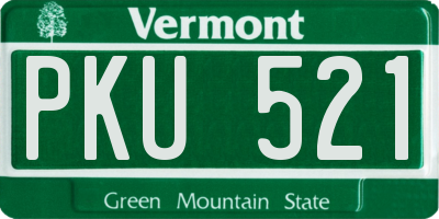 VT license plate PKU521