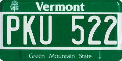 VT license plate PKU522