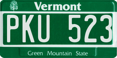 VT license plate PKU523