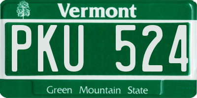 VT license plate PKU524