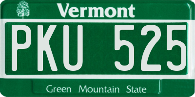 VT license plate PKU525