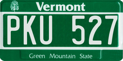VT license plate PKU527