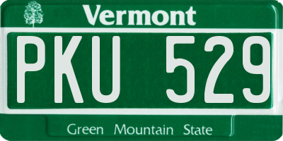 VT license plate PKU529