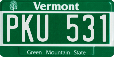VT license plate PKU531