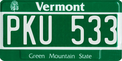 VT license plate PKU533