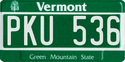 VT license plate PKU536