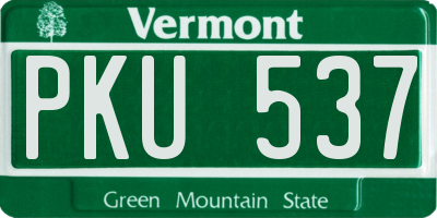 VT license plate PKU537