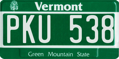 VT license plate PKU538