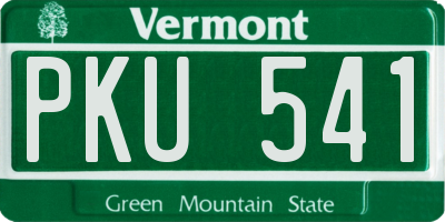 VT license plate PKU541