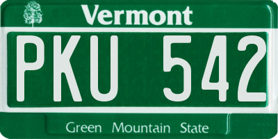 VT license plate PKU542