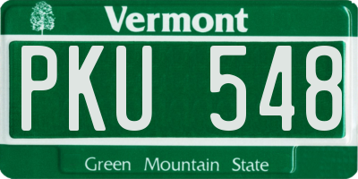 VT license plate PKU548