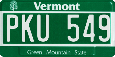 VT license plate PKU549