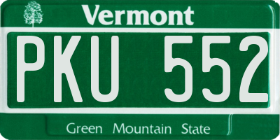 VT license plate PKU552