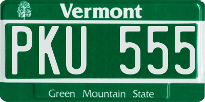 VT license plate PKU555