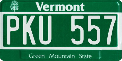 VT license plate PKU557