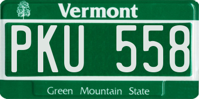 VT license plate PKU558