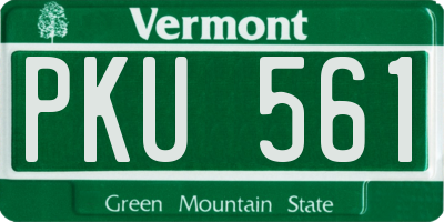 VT license plate PKU561