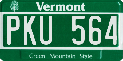 VT license plate PKU564