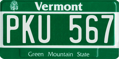 VT license plate PKU567