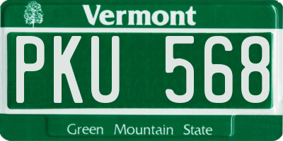 VT license plate PKU568