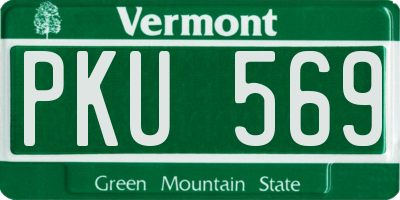 VT license plate PKU569