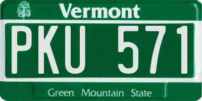 VT license plate PKU571