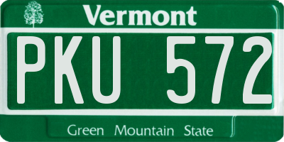 VT license plate PKU572