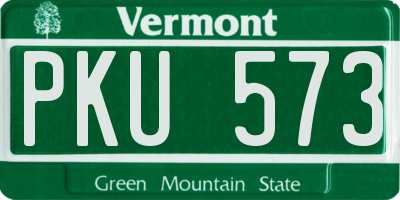 VT license plate PKU573