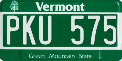 VT license plate PKU575