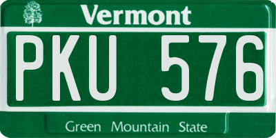 VT license plate PKU576
