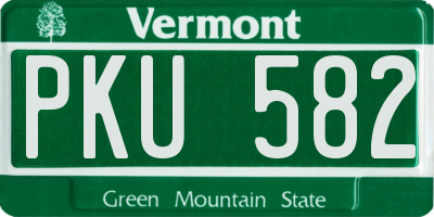 VT license plate PKU582