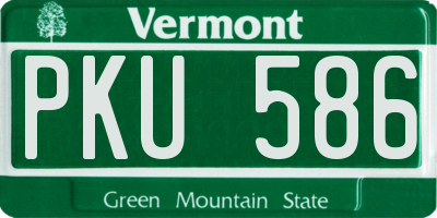 VT license plate PKU586
