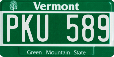 VT license plate PKU589