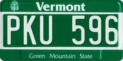 VT license plate PKU596
