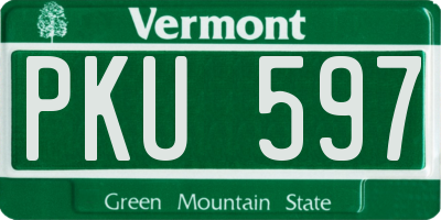 VT license plate PKU597