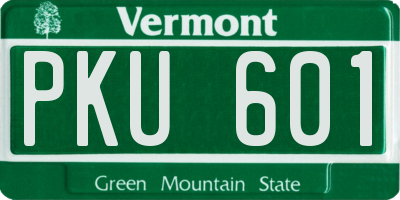 VT license plate PKU601