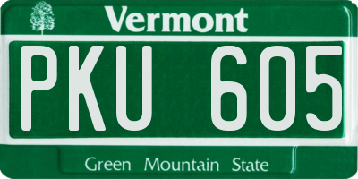 VT license plate PKU605
