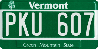 VT license plate PKU607