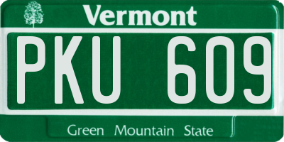 VT license plate PKU609