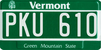 VT license plate PKU610