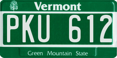 VT license plate PKU612