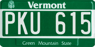VT license plate PKU615