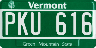 VT license plate PKU616
