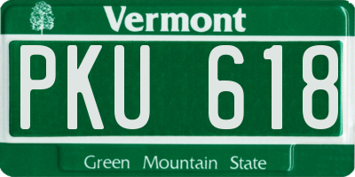 VT license plate PKU618