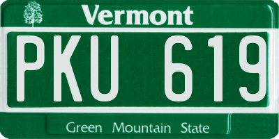 VT license plate PKU619