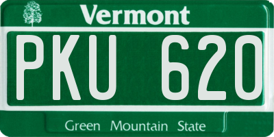 VT license plate PKU620